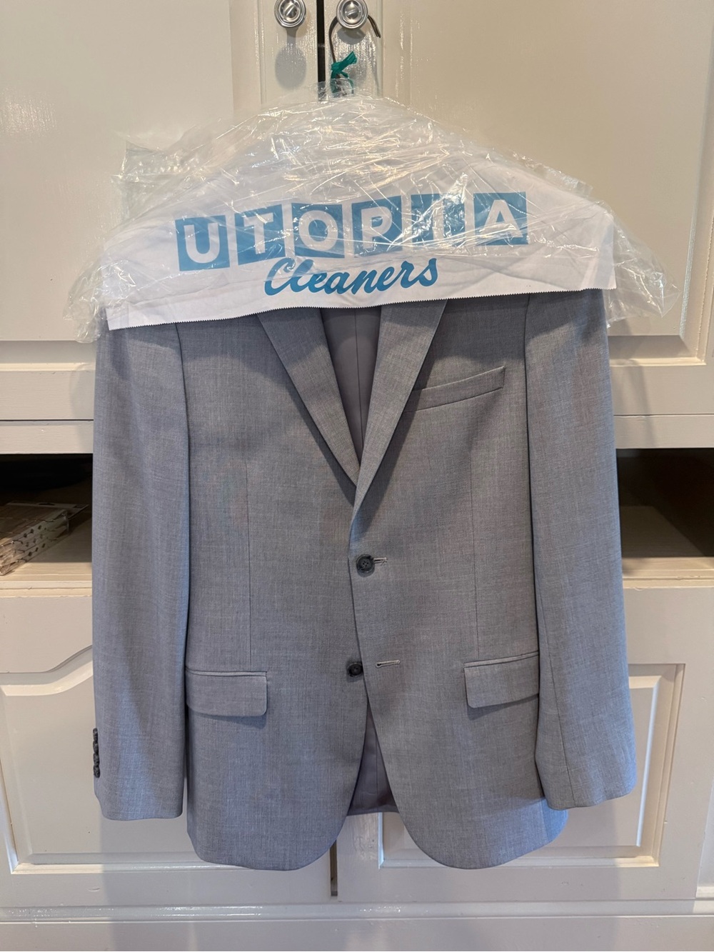 DKNY Light Gray Two-Button Sport Coat